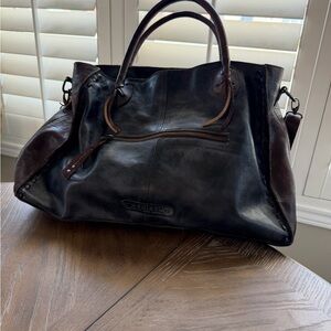 XL Excellent condition. Bed|Stu Two-Tone Black and Brown Leather Tote
